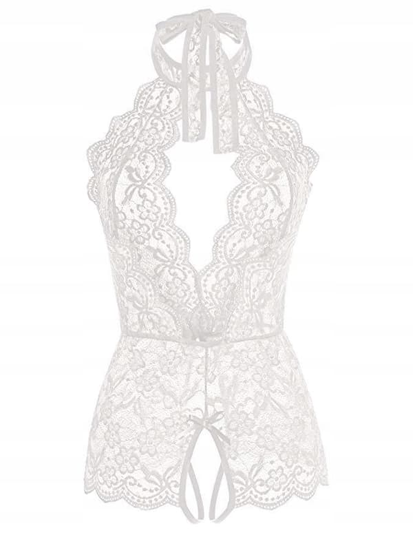Sexet Lingerisæt BLONDE med hul BODYSTOCKING Grøn M
