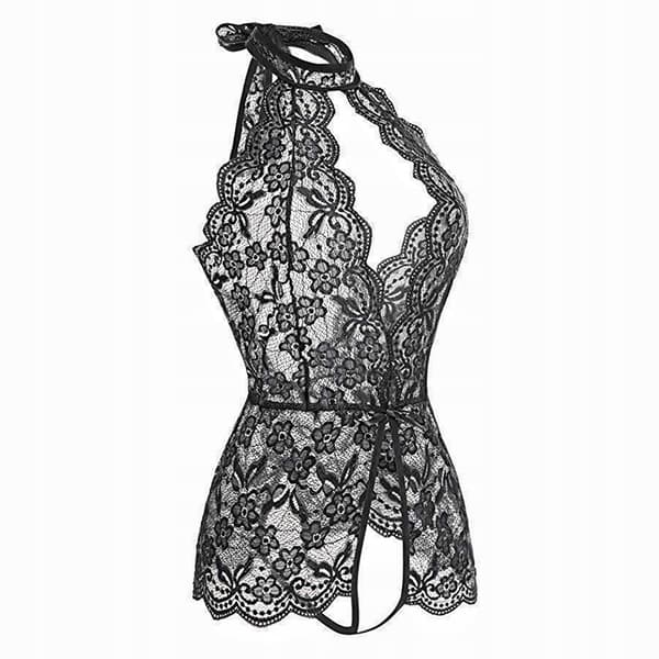 Sexet Lingerisæt BLONDE med hul BODYSTOCKING Grøn M