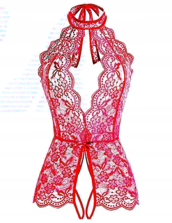 Sexet Lingerisæt BLONDE med hul BODYSTOCKING Grøn M