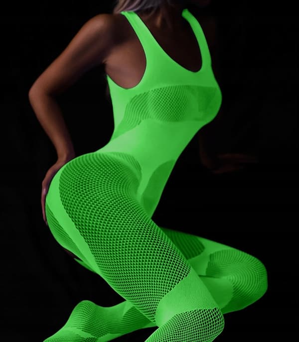 Vartalosukka GLOWING DARK Mesh -reiällä SEXY Universal FLUO