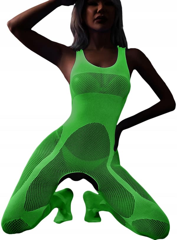 Vartalosukka GLOWING DARK Mesh -reiällä SEXY Universal FLUO