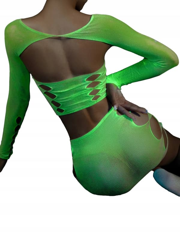 Bodystocking GLOWING DARKNESS Mesh LINGERIESET Attraktiva DAMMER