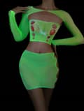 Miniatyrbild 5 av 10: Bodystocking GLOWING DARKNESS Mesh LINGERIESET Attraktiva DAMMER
