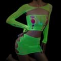 Miniatyrbild 6 av 10: Bodystocking GLOWING DARKNESS Mesh LINGERIESET Attraktiva DAMMER