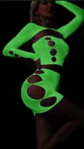 Miniatyrbild 7 av 10: Bodystocking GLOWING DARKNESS Mesh LINGERIESET Attraktiva DAMMER