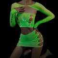 Miniatyrbild 8 av 10: Bodystocking GLOWING DARKNESS Mesh LINGERIESET Attraktiva DAMMER