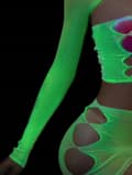 Miniatyrbild 10 av 10: Bodystocking GLOWING DARKNESS Mesh LINGERIESET Attraktiva DAMMER