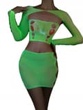 Miniatyrbild 1 av 10: Bodystocking GLOWING DARKNESS Mesh LINGERIESET Attraktiva DAMMER