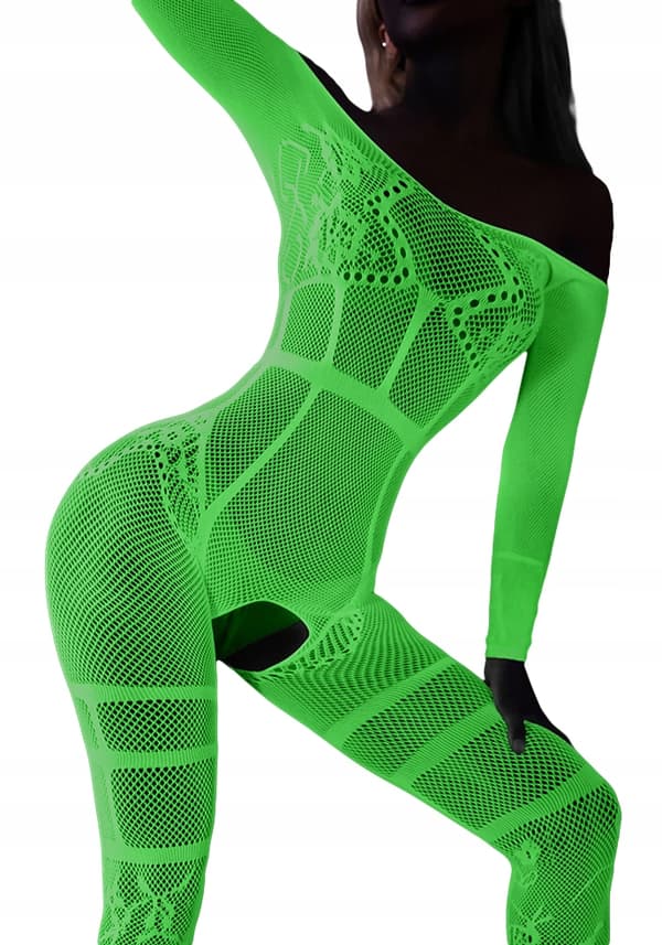 LYSER I MØRKET Mesh Bodystocking KVINDERUNDERTØJ MED HULLER