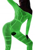 Miniatyrbillede 3 af 10: LYSER I MØRKET Mesh Bodystocking KVINDERUNDERTØJ MED HULLER