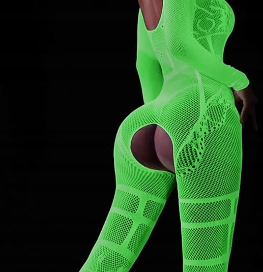 LYSER I MØRKET Mesh Bodystocking KVINDERUNDERTØJ MED HULLER
