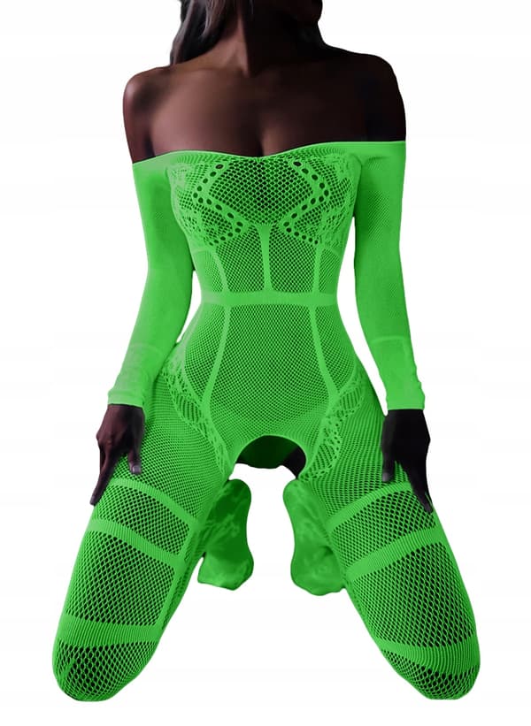 LYSER I MØRKET Mesh Bodystocking KVINDERUNDERTØJ MED HULLER