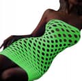 Miniatyrbillede 3 af 11: GLOW IN THE DARK mesh bodystocking med et hul reflekterende kjole