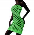 Miniatyrbillede 2 af 11: GLOW IN THE DARK mesh bodystocking med et hul reflekterende kjole