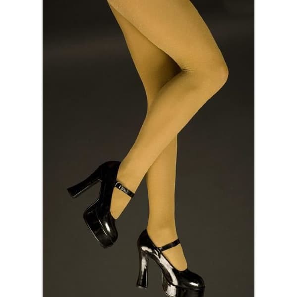 Collant Plus Size - Kostymer - Glittrande Guld - Storlek XL - Extensibla - Dam