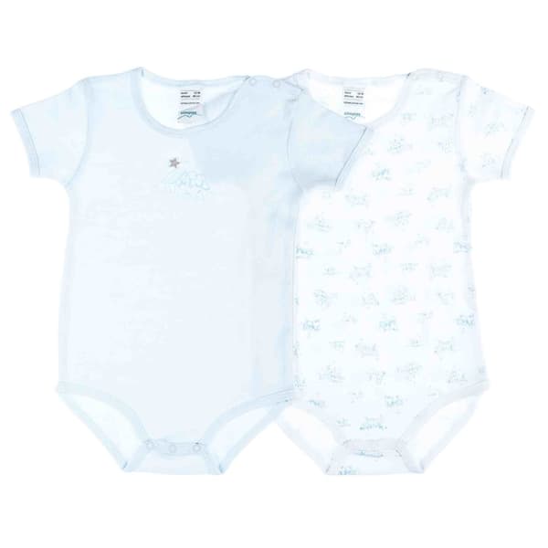 2-pak babybodyer med korte ærmer, blå, Olimpias
