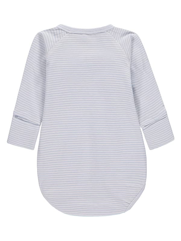 Pojkars långärmade bodysuit, grå och vit, ränder, Kanz