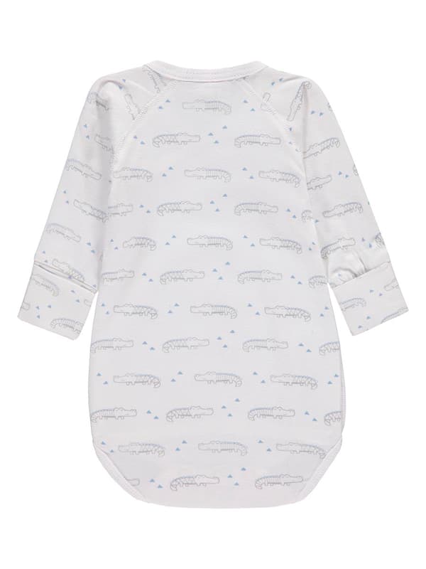 Pojkars långärmade bodysuit, vit, krokodiler, Kanz