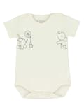 Miniatyrbillede 1 af 2: Babybody med korte ærmer, ecru, elefanter, Kanz