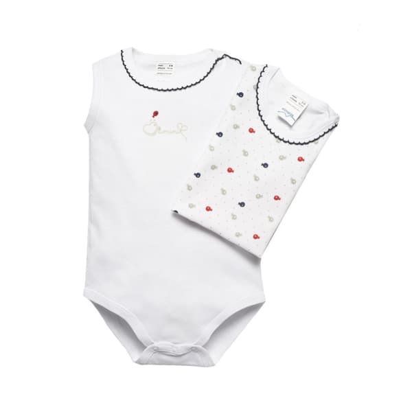 2-pak Ærmeløs Baby Bodysuit Hvid Olimpias