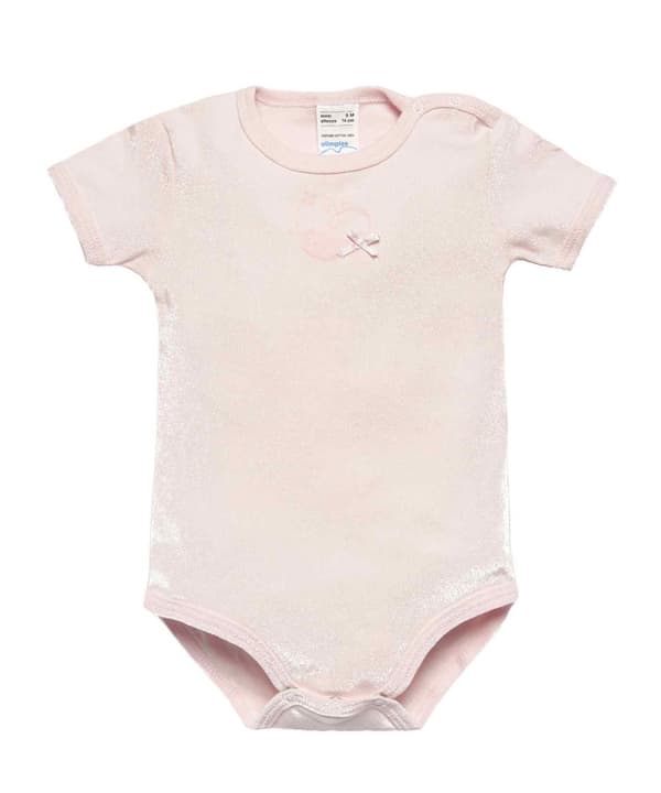 2-pack babybody med kort ärm vit/rosa Olimpias
