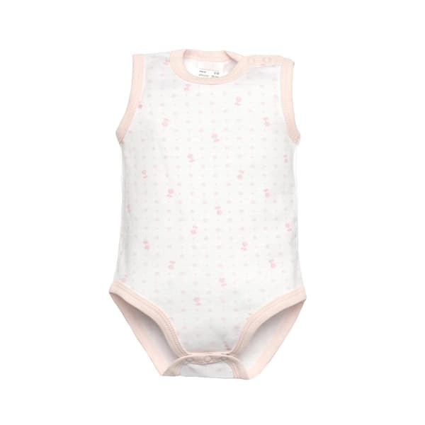 2-pak Ærmeløs Baby Bodysuit Hvid Pink Olimpias