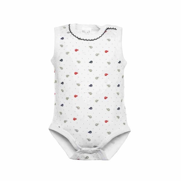 Baby ärmlös body fiskvit Olimpias