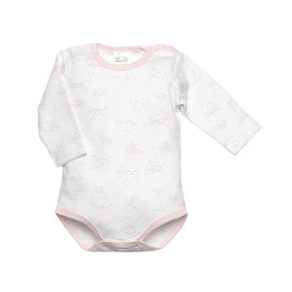 Babybody med lange ærmer og print, hvid Olimpias