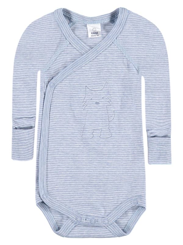 Babybody med långa ärmar, blå, Kanz