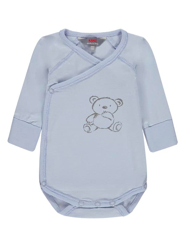 Baby bodysuit bjørn blå Kanz