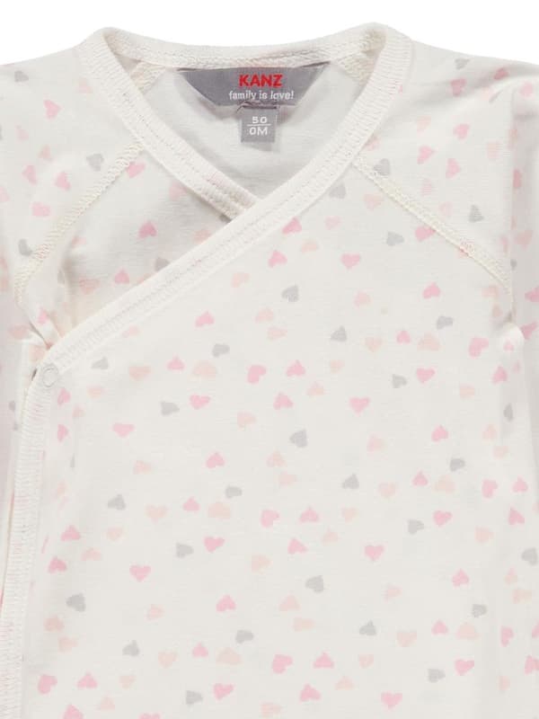Babybody med hjerter, hvid, Kanz