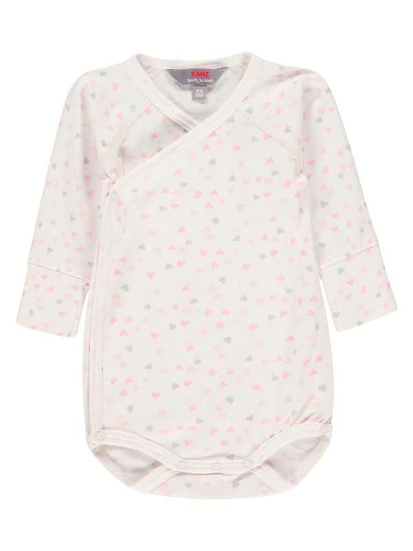 Babybody med hjärtan, vit, Kanz