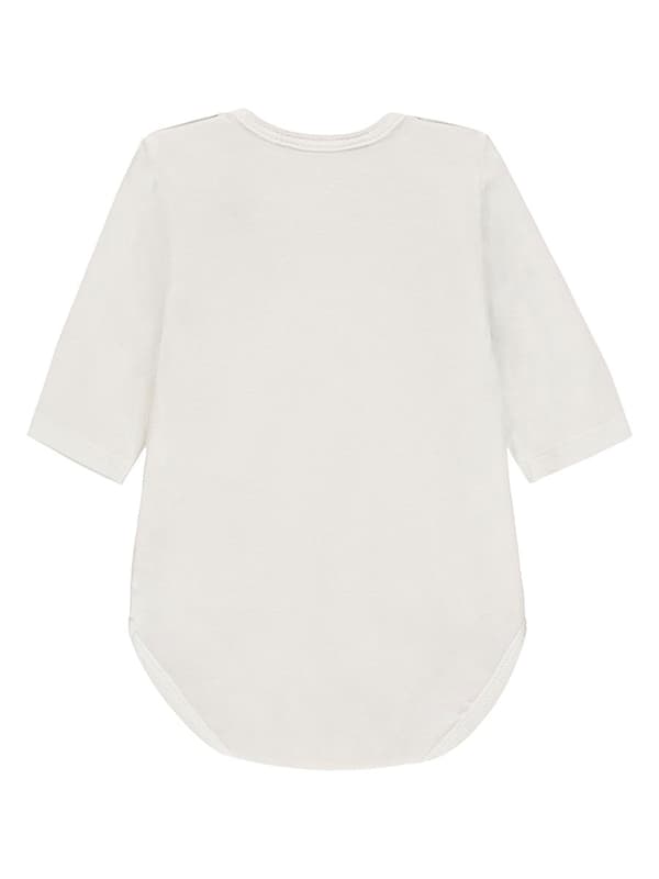 Baby langærmet bodysuit med katteprint, hvid Kanz
