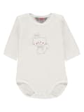 Miniatyrbillede 1 af 3: Baby langærmet bodysuit med katteprint, hvid Kanz