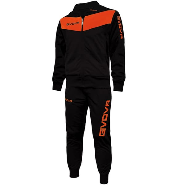 Givova Tuta Visa Fluo Träningsoverall Svart-Orange TR018F 1028 XL