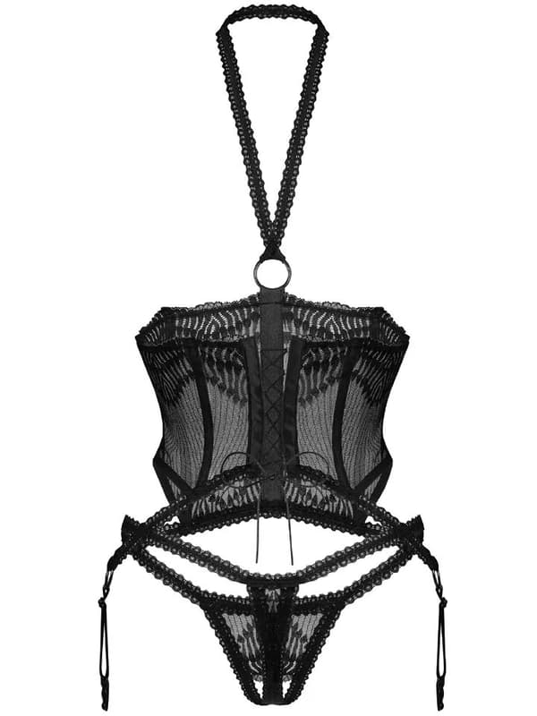 Obsessive Alliane Corset & Thong Black Korset & g-streng