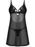 Miniatyrbillede 3 af 5: Obsessive Alliane Chemise & Thong Black Chemise & babydoll