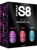 Miniatyrbild 1 av 5: Stimul8: S8 Erotic Massage Oil, 3x50 ml