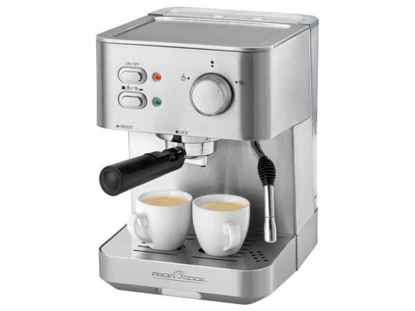 ProfiCook PC-ES 1109 - Kaffemaskin med melkeskummer - 15 bar - rustfritt stål