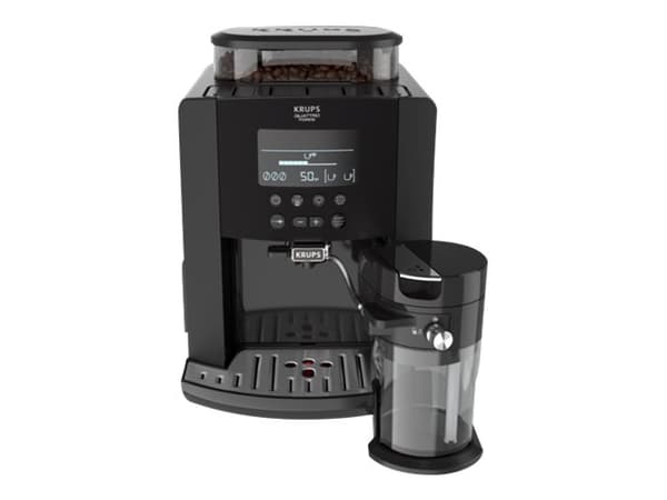 Krups Essential EA819N10 - Automatisk kaffemaskin med melkeskummer - 15 bar - svart