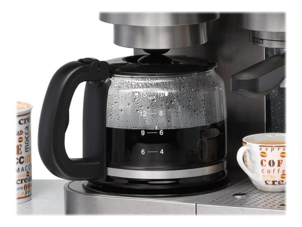 Rommelsbacher EKS 3010 - Kaffemaskin med dryppekaffemaskin og cappuccinatore - 19 bar - 10 kopper - rustfritt stål