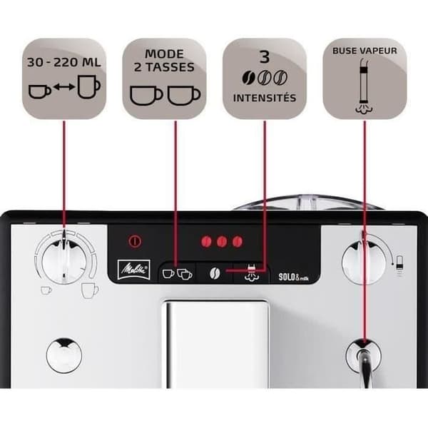 Melitta Caffeo Solo &amp; Milk E 953-102 med integrerad kvarn Silver