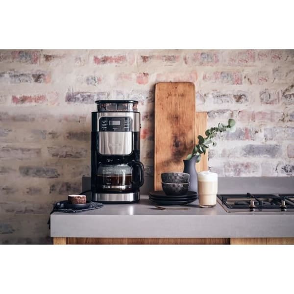 SEVERIN 4810 Kaffebryggare med filter och integrerad kvarn - svart och rostfritt stål - 1000W - 1,4 L