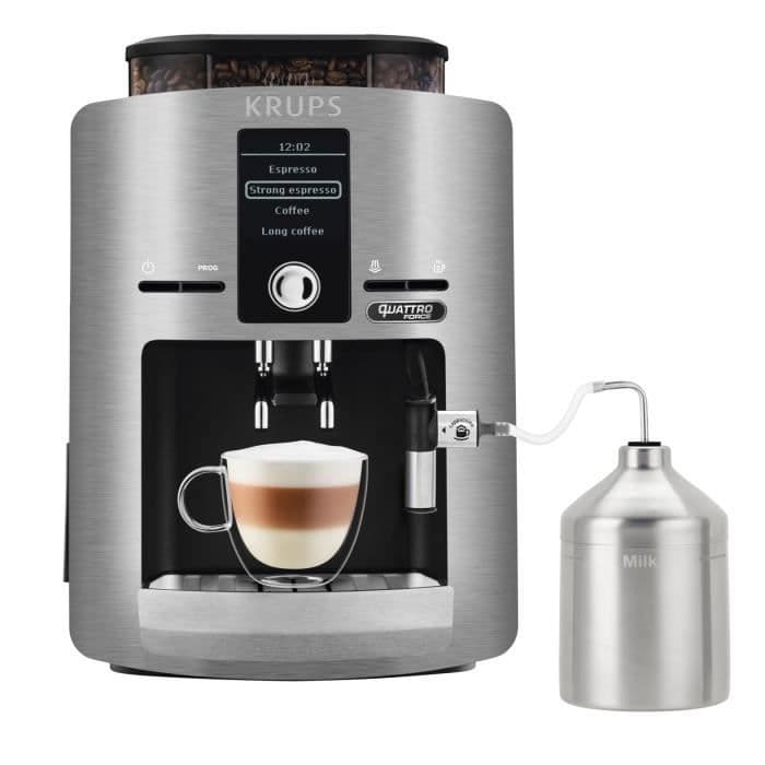 Krups Espresseria Silver Kaffebryggare Kaffekvarn LCD-skärm Quattro Force Cafetiere Espresso Cappuccino YY3069FD