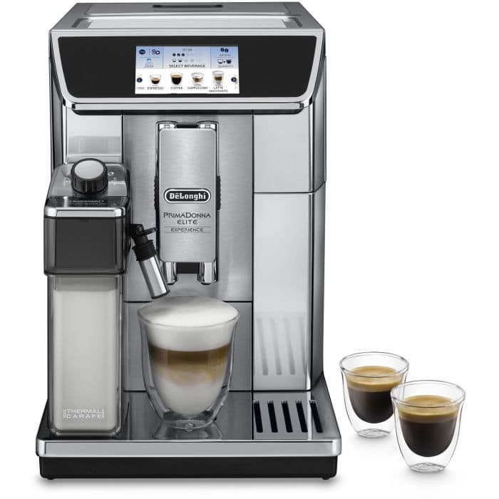 DELONGHI ECAM650.85.MS Espresso-ansluten rivare PrimaDonna Elite Experience - Grå