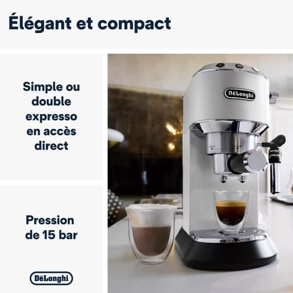 DELONGHI EC 685.W Classic Dedica Style Espressomaskin - Vit