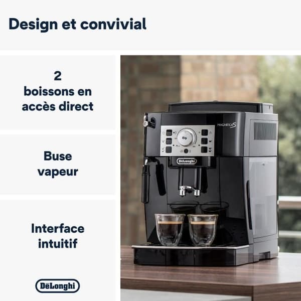 DELONGHI ECAM22.140.B MAGNIFICA Automatisk espressomaskin med kvarn - Svart