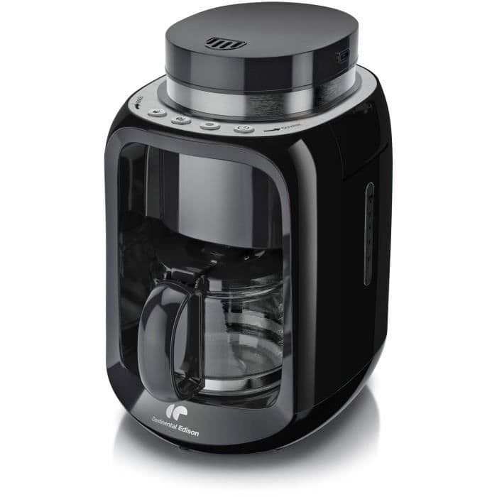 CONTINENTAL EDISON CECFBR600W Filter kaffemaskine med slibemaskine - Sort