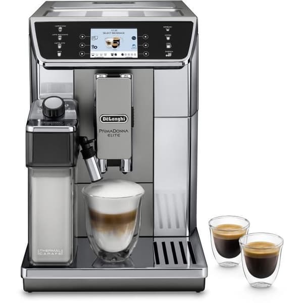 DELONGHI ECAM650.55.MS Espresso-ansluten rivare PrimaDonna Elite - Grå