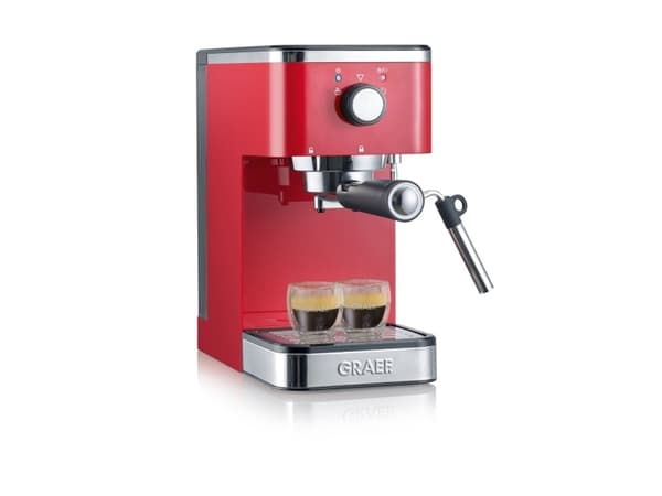 Graef Young ES403 - Kaffemaskin med melkeskummer - 15 bar - rød
